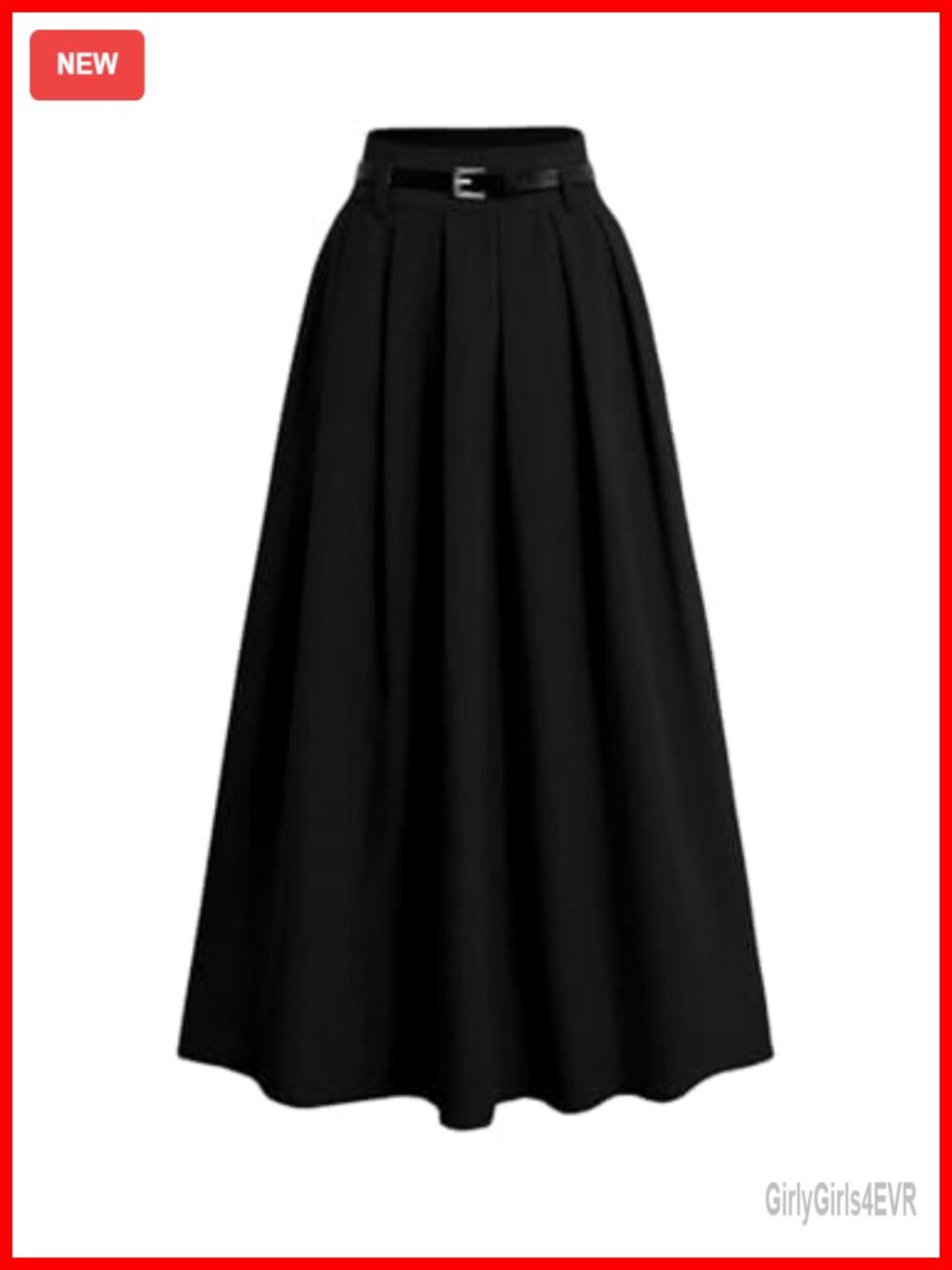 Pleated Maxi Skirt High Waist A Line Flowy Pockets
